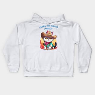 vamos andale. mexican cat Kids Hoodie